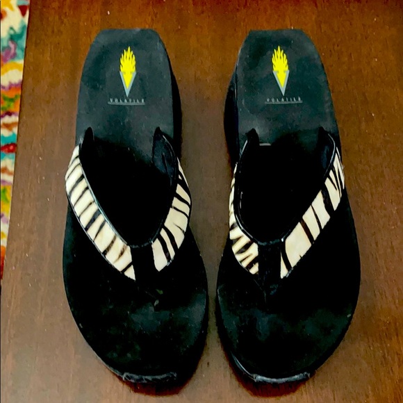 Volatile Black White Zebra Sandals